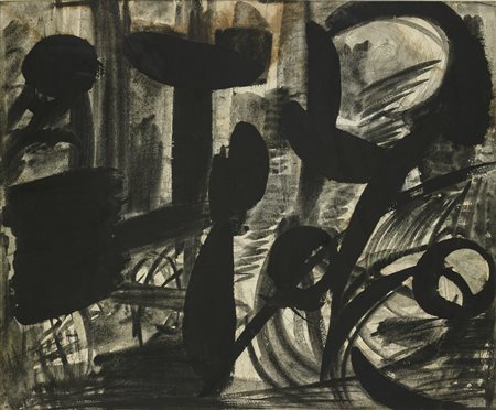 CHIGHINE ALFREDO (1914 - 1974) Composizione. 1951. Tecnica mista su carta. Cm...