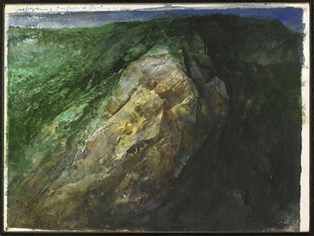 VITALI VELASCO (n. 1960) Roccia. 1989. Olio su carta. Cm 40,00 x 30,00....