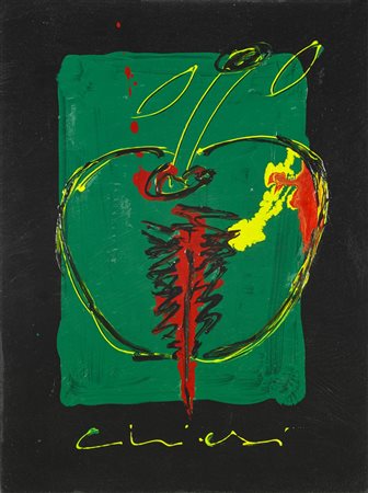 CHIESI GIORGIO (n. 1941) Senza titolo. Smalti su tavola. Cm 30,00 x 40,00....