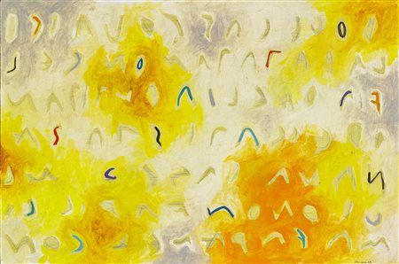 NUCARA RENZO (n. 1955) Scrittura. . 1984. Acrilico su tavola. Cm 60,00 x...