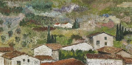 DONIGATTI RENATO (1914 - 1975) Senza titolo. Olio su cartone pressato. Cm...