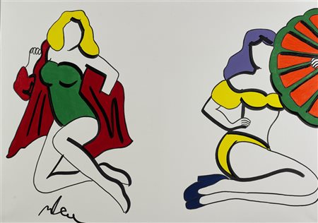 LODOLA MARCO (n. 1955) Senza titolo. Smalti su tela. Cm 100,00 x 70,00. Firma...