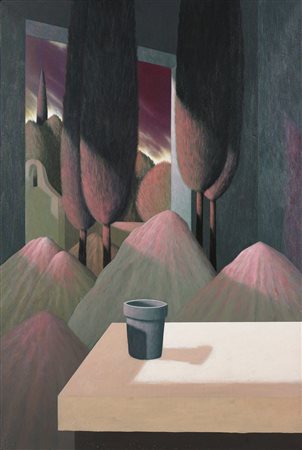 LOMBARDI ENRICO (n. 1958) Nel tramontare. 1998. Acrilico su tela. Cm 60,00 x...