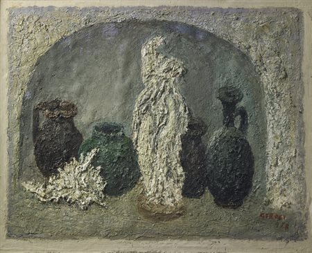 GIROSI FRANCO (1896 - 1987) Senza titolo. 1978. Olio su tela applicata su...