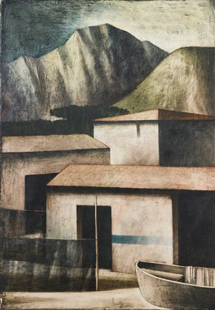 SCUFFI MARCELLO (n. 1948) Tramonto in Versilia. 1998. Olio su tela . Cm 35,00...