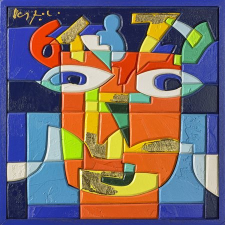 NESPOLO UGO (n. 1941) Belviso. Acrilico su tavola. Cm 20,00 x 20,00. Firma in...