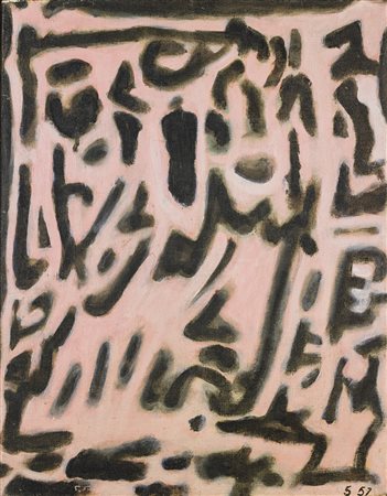 PASOTTO PAOLO (n. 1930) Composizione D097. 1957. Olio su tela . Cm 53,00 x...