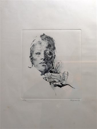Renzo Vespignani, Figura Litografia n.27/80, 70cm x 50cm. Firmato fronte opera