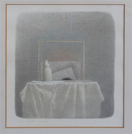 Gianfranco Ferroni, Bottiglia 1991 Litografia colorata a mano, 31cm x 26cm....