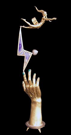 Augusto Poderosi, Spirito di luce Scultura in bronzo, 131cm x 75cm. Autentica...