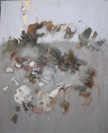 Giancarlo Cazzaniga, Interno 1968 Olio su tela, 100cm x 80cm. Firmato retro...