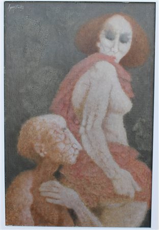 Remo Squillantini, Figure 1974 Olio su tela, 60cm x 40cm. Archivio eredi...