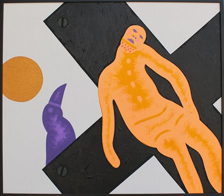 Concetto Pozzati, De - Posizione 2006 Olio su tela, 70cm x 80cm. Firmato...