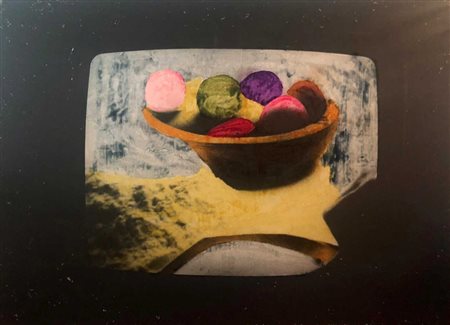 Mario Schifano, Televisione anni 70 Smalto su tela emulsionata, 81cm x 101cm....