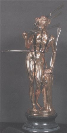 Fernandez Arman, Mademoiselle est servi 1998 Scultura in bronzo e coltellini...