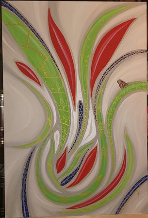 Claudia Grigatti, Germogli 2019 Acrilico su tela, 120cm x 80cm. Autentica su...