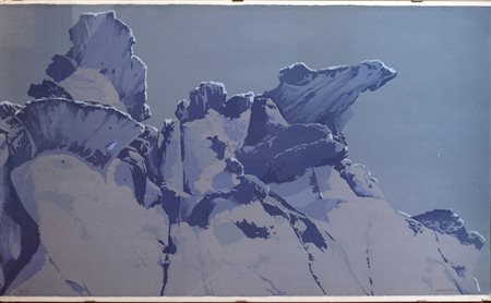 Gino Guida, L'ora incerta 1973 Litografia n.98/150 a due colori, 50cm x 70cm....