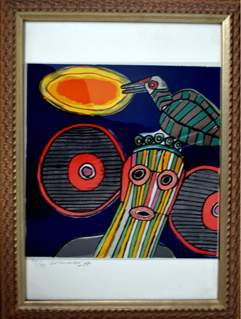 Corneille , Senza titolo Litografia n.44/99, 47cm x 33cm. Firmato fronte opera