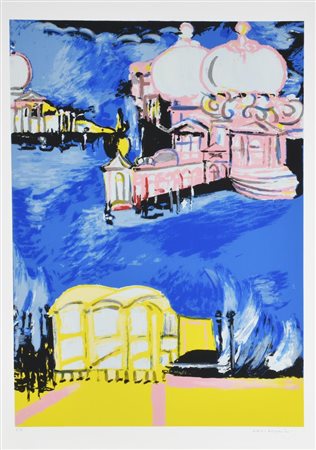 Remo Brindisi VENEZIA litografia su carta, cm 70x50 esemplare P.A. sul...