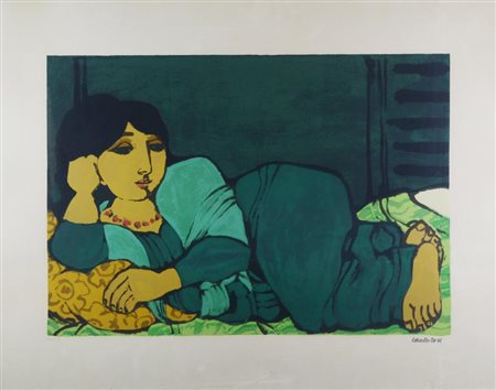 Cantatore Domenico ODALISCA litografia, cm 65x85; es. XXIII/L firmato e numerato