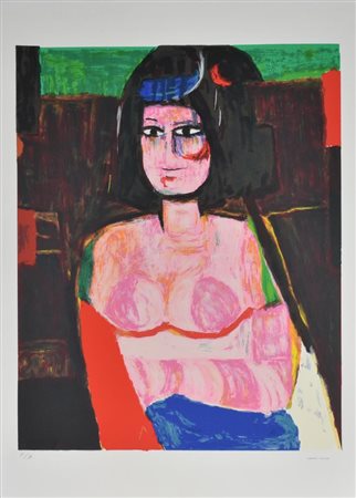 Bruno Cassinari SENZA TITOLO litografia su carta, cm 70x50 esemplare prova...