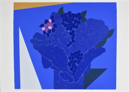 Concetto Pozzati VASO CON FIORI serigrafia su carta, cm 50x70 esemplare 111...