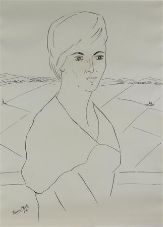 Franco Miele FIGURA china su carta, cm 70x50 sul fronte: firma sul retro:...