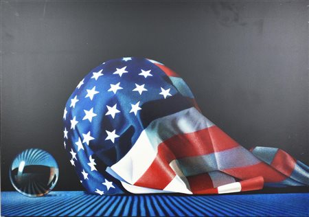 Elio Torriero U.S.A. acrilico e pastelli su tela, cm 69x99 sul retro: titolo