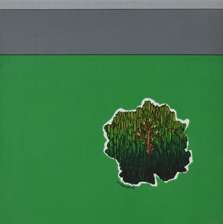 Elio Torriero Il Canavese acrilico su tela, cm 40x40 sul fronte: firma e data...