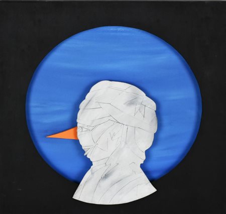 Valerio Garbiero L'ARCIMBOLDO DI COLLODI tecnica mista su compensato con...