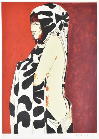 Arturo Carmassi PERSONAGGIO DELL'IMMAGINARIO litografia su carta, cm 70x50...