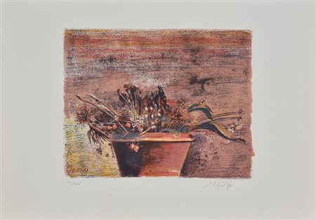Mario Madiai VASO DI FIORI litografia, cm 35x50 firmato e numerato esemplare...
