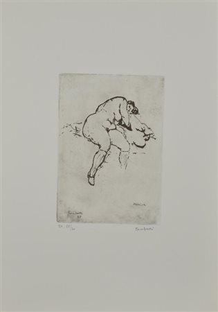 Orfeo Tamburi MARISA acquaforte su carta, cm 49x36 (lastra cm 22,5x15,5)...