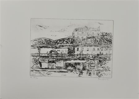 Orfeo Tamburi METRO acquaforte su carta, cm 36x49 (lastra cm 20x28,5)...