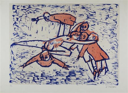 Mino Maccari COMPOSIZIONE litografia, cm 50x70; 1/125 firmato e numerato