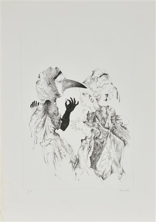 Armodio SENZA TITOLO incisione su carta, cm 50x35 (lastra cm 33,5x24)...