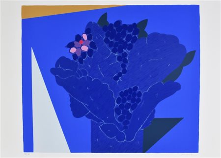 Concetto Pozzati VASO CON FIORI serigrafia su carta, cm 50x70 esemplare 112...