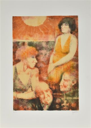 Remo Squillantini IL NIGHT CLUB litografia su carta, cm 70x50 esemplare prova...