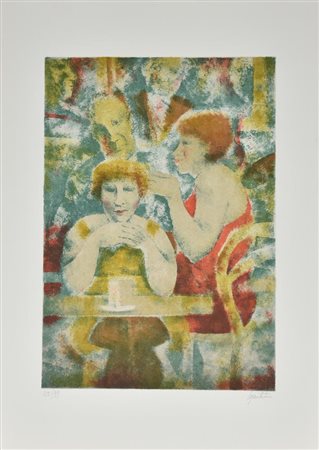 Remo Squillantini IL NIGHT CLUB litografia su carta, cm 70x50 esemplare 35 su...