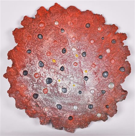 Renzo Nucara STAR tecnica mista su plastica, diam cm 33 sul retro: firma,...