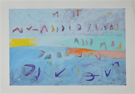 Renzo Nucara SENZA TITOLO tecnica mista su carta, cm 39x60 sul fronte: firma...