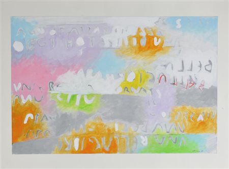 Renzo Nucara SENZA TITOLO tecnica mista su cartoncino, cm 40x60 sul fronte:...