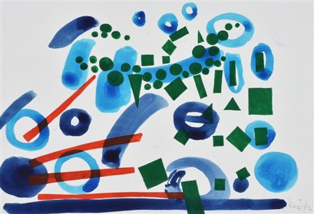 Claudio Knopfli SENZA TITOLO tecnica mista su carta, cm 25x35 sul fronte: firma