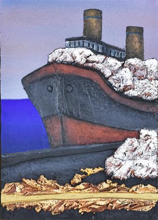 Mario Paschetta CARRARA, IL PORTO, MARMI IN CARICO malte e terre naturali su...