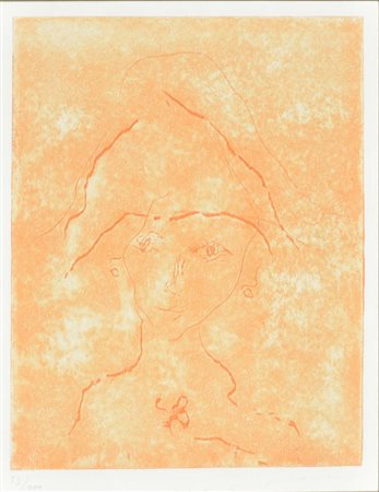 Ernesto Treccani SENZA TITOLO incisione su carta, cm 50x35 (lastra cm 32x25)...