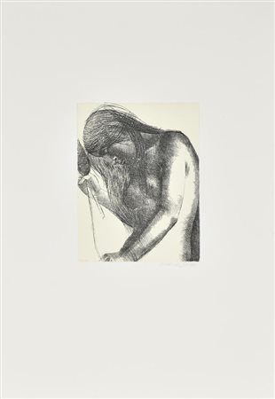 Emilio Greco LA FANCIULLA incisione su carta, cm 50x35 (lastra cm 19,8x14,9)...