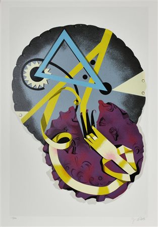 Gianantonio Abate NUOVO FUTURISMO serigrafia su carta, cm 100x70 esemplare...