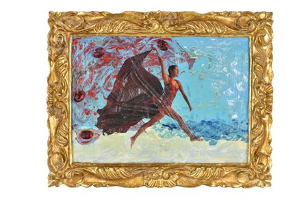 Kicco SARATOGA RED WIND tecnica mista e silicone su tavola, cm 35x45 sul...