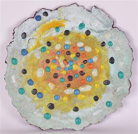 Renzo Nucara PLANET tecnica mista su plastica, diam cm 29 sul retro: firma,...