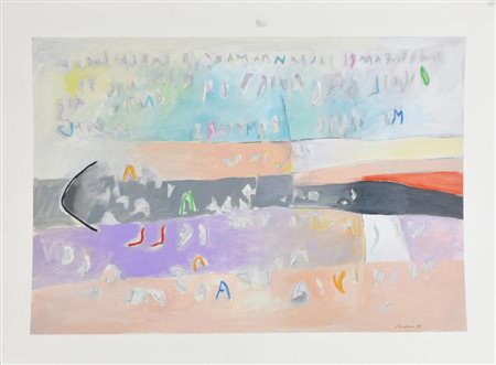 Renzo Nucara SENZA TITOLO tecnica mista su cartoncino, cm 40x60 sul fronte:...